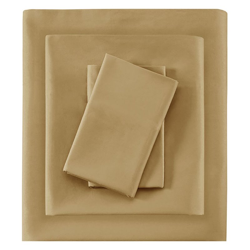 Pemberly Row 100 Percent Cotton Sheet Set in Gold