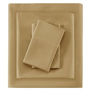 Pemberly Row 100 Percent Cotton Sheet Set in Gold