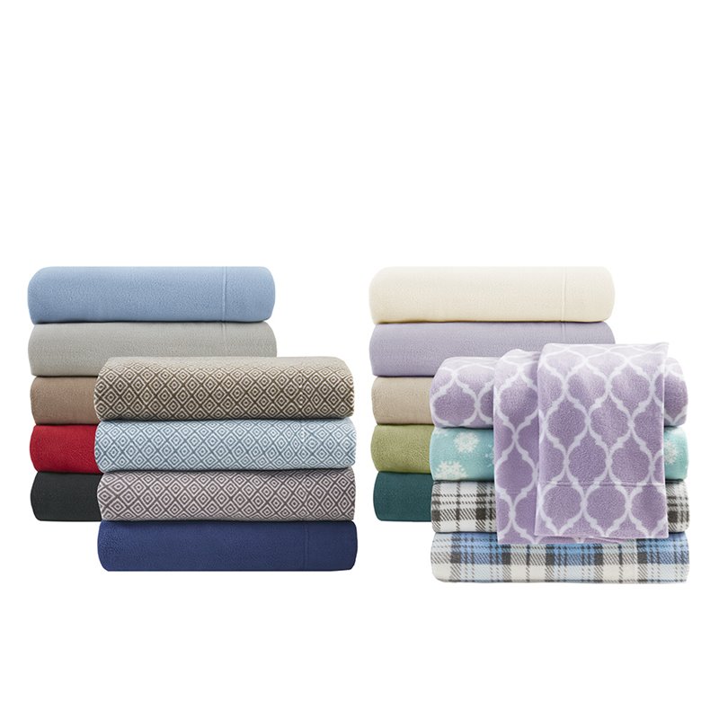 Pemberly Row Polyester Micro Fleece Solid Sheet Set - Lavender