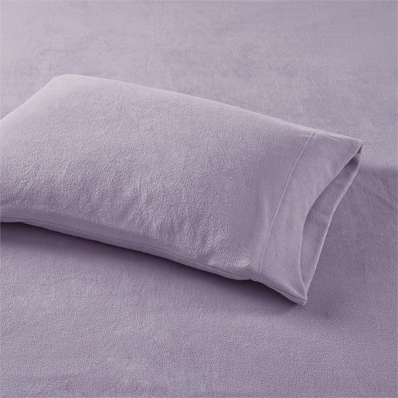 Pemberly Row Polyester Micro Fleece Solid Sheet Set - Lavender