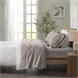 Pemberly Row Contemporary Cotton Flannel Sheet Set in Gray Solid