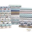 Pemberly Row Contemporary Cotton Flannel Printed Sheet Set in Gray Geo