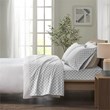 Pemberly Row Contemporary Cotton Flannel Printed Sheet Set in Gray Geo
