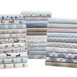 Pemberly Row Contemporary Cotton Flannel Printed Sheet Set in Gray Geo