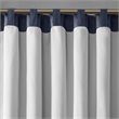 Pemberly Row Transitional Faux Silk Embroidered Window Valance in Navy