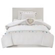 Pemberly Row Contemporary Polyester Brushed Comforter Set with Tassle in White