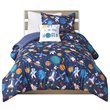 Pemberly Row Contemporary 100 Percent Polyester Printed Comforter Set in Multi