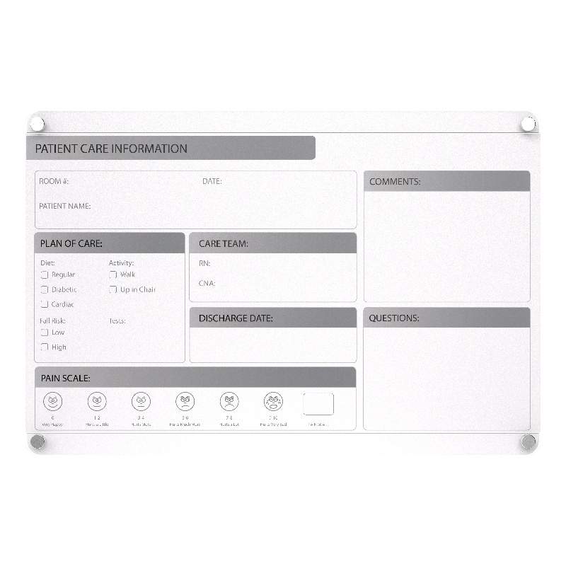 Pemberly Row Slide Changeable Dry Erase Board Non-Magnetic Horizantal 18x24