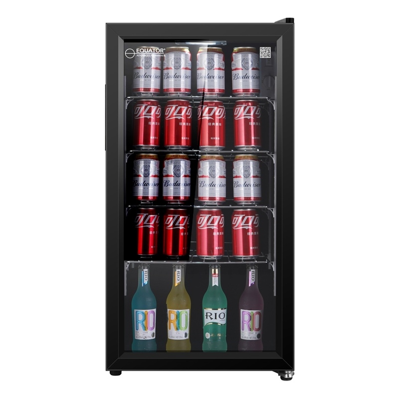 Pemberly Row Contemporary Can/Beverage Refrigerator in Black