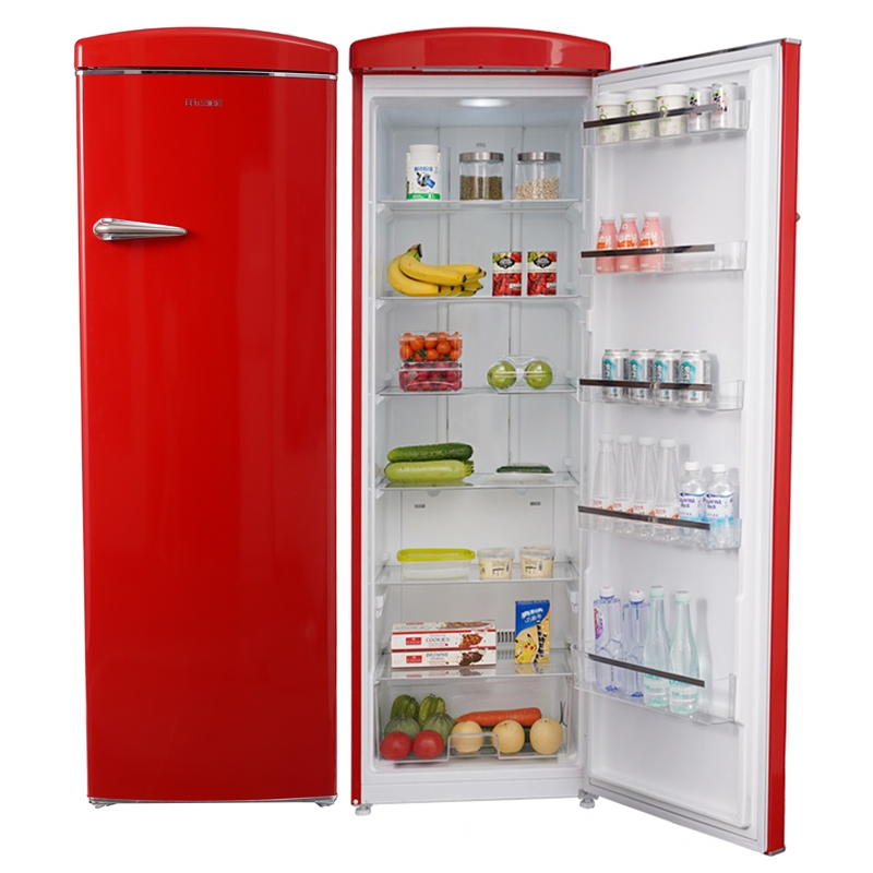 Pemberly Row 24 in. 11 cu. ft. Classic Retro Single Door Refrigerator in Red