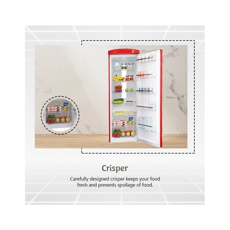 Pemberly Row 24 in. 11 cu. ft. Classic Retro Single Door Refrigerator in Black