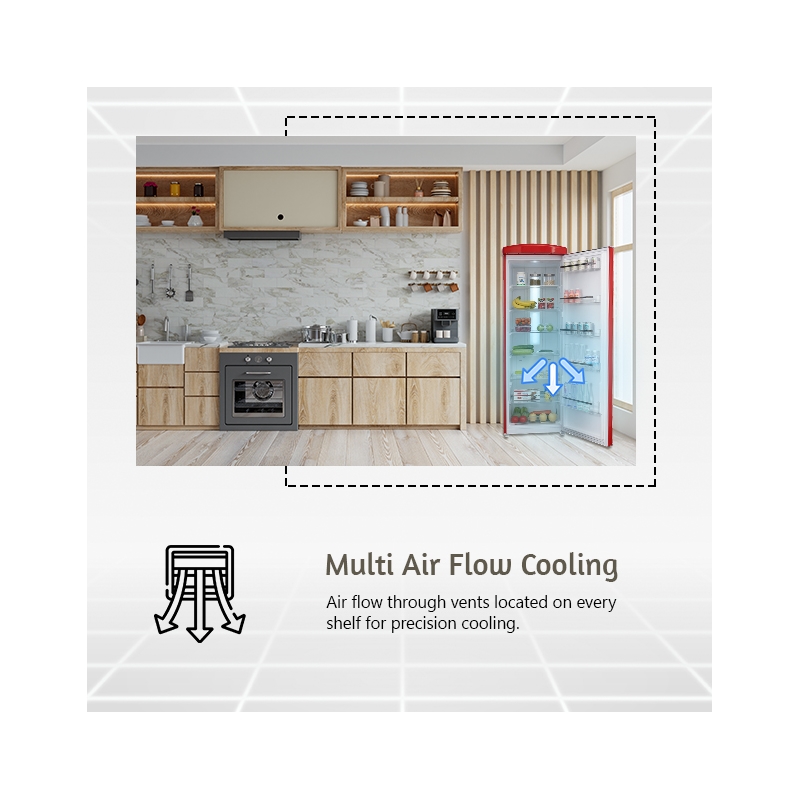 Pemberly Row 24 in. 11 cu. ft. Classic Retro Single Door Refrigerator in Black