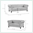 Pemberly Row 2 Piece Living room Furniture Velvet Fabric Modern Sofa Set -Gray