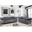 Pemberly Row 2 Piece Living room Furniture Velvet Fabric Modern Sofa Set -Gray