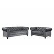Pemberly Row 2 Piece Living room Furniture Velvet Fabric Modern Sofa Set -Gray