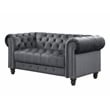 Pemberly Row 2 Piece Living room Furniture Velvet Fabric Modern Sofa Set -Gray
