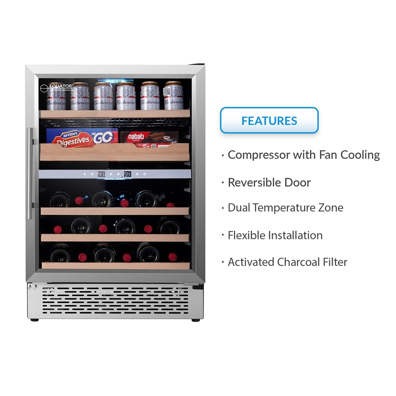 Pemberly Row 2-Zone Luxury Gourmet Center for Cans+Wine Bottles+Fine Foods