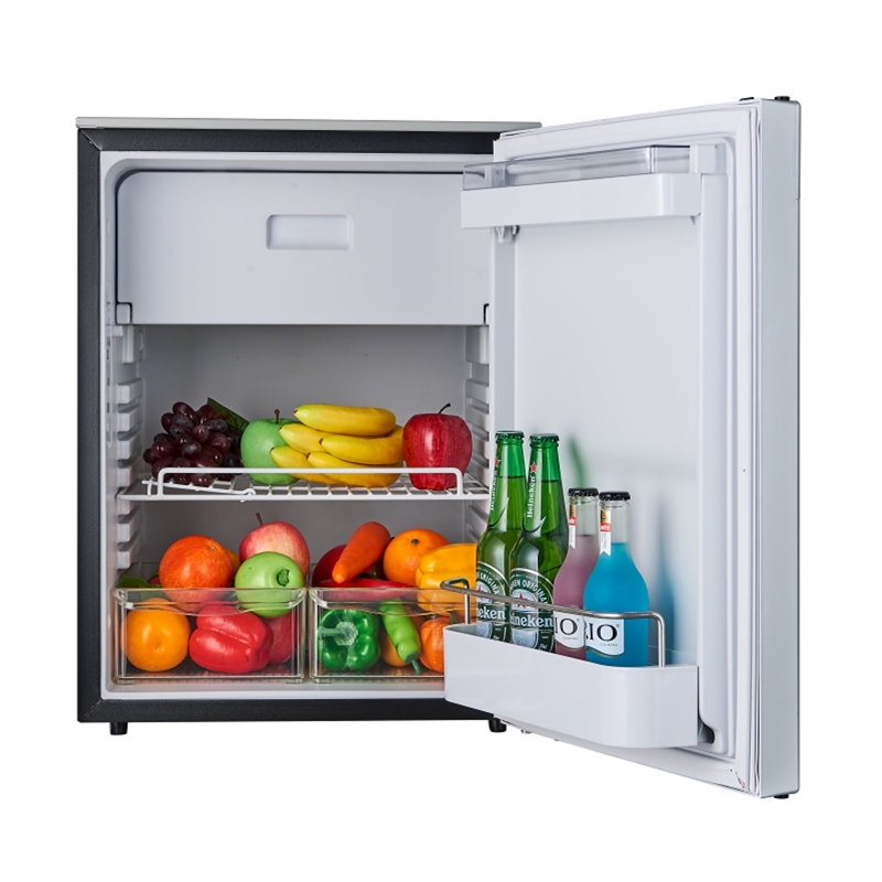 Pemberly Row 12V/DC Mini-Fridge Freezer 2.8cf Silver for RV BOAT OFF-GRID