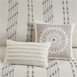 Pemberly Row 3-Piece Contemporary Cotton Jacquard Duvet Cover Set in Ivory