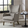 Pemberly Row Modern / Contemporary Swoop Wing Chair in Gray Finish