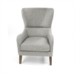 Pemberly Row Modern / Contemporary Swoop Wing Chair in Gray Finish