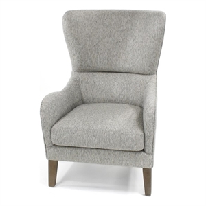 Pemberly Row Modern / Contemporary Swoop Wing Chair in Gray Finish