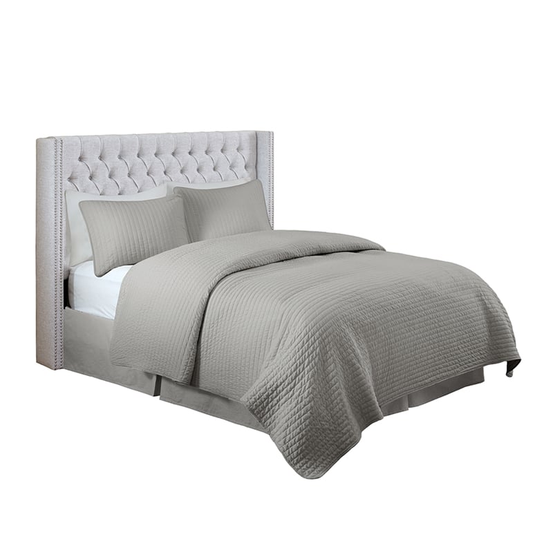 Pemberly Row Modern / Contemporary Upholstery Headboard in Gray