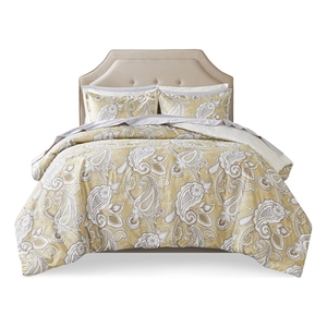 Pemberly Row Contemporary 9-Piece Comforter Set with Sheet in Yellow