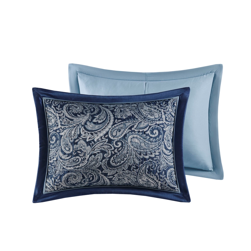 Pemberly Row 5-Piece Cotton Reversible Jacquard Bedspread Set in Navy