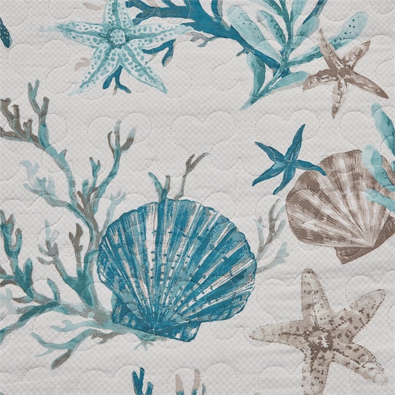 Pemberly Row 6-Piece Cotton Reversible Coverlet Set in Blue