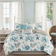 Pemberly Row 6-Piece Cotton Reversible Coverlet Set in Blue