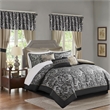 Pemberly Row Contemporary 24-Piece Fabric Room in a Bag in Black