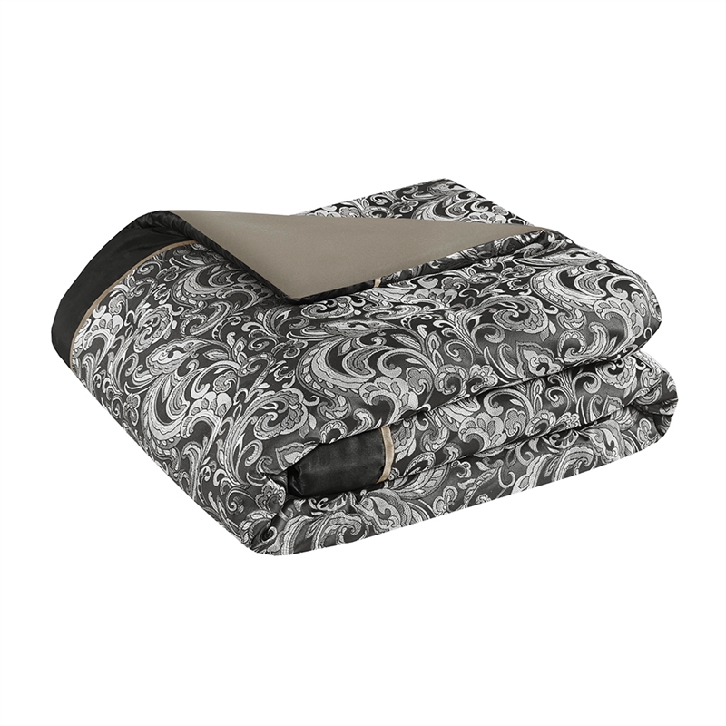 Pemberly Row Contemporary 24-Piece Fabric Room in a Bag in Black