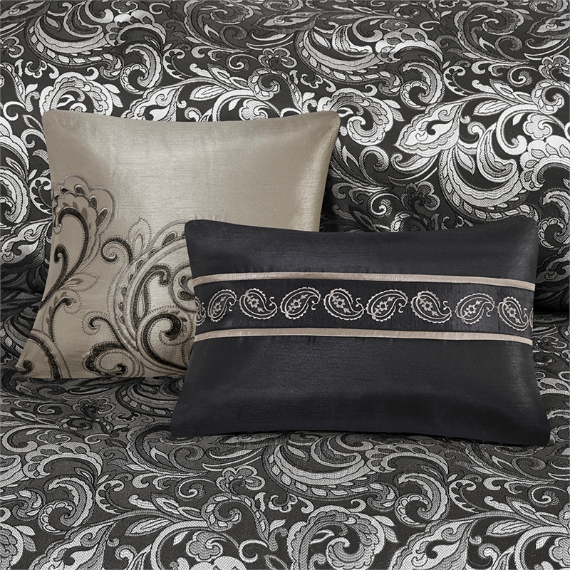 Pemberly Row Contemporary 24-Piece Fabric Room in a Bag in Black