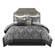 Pemberly Row Contemporary 24-Piece Fabric Room in a Bag in Black