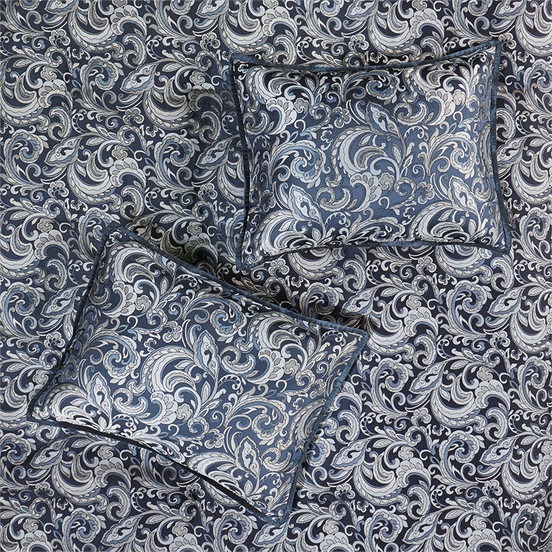 Pemberly Row Contemporary 24-Piece Fabric Room in a Bag in Navy Finish