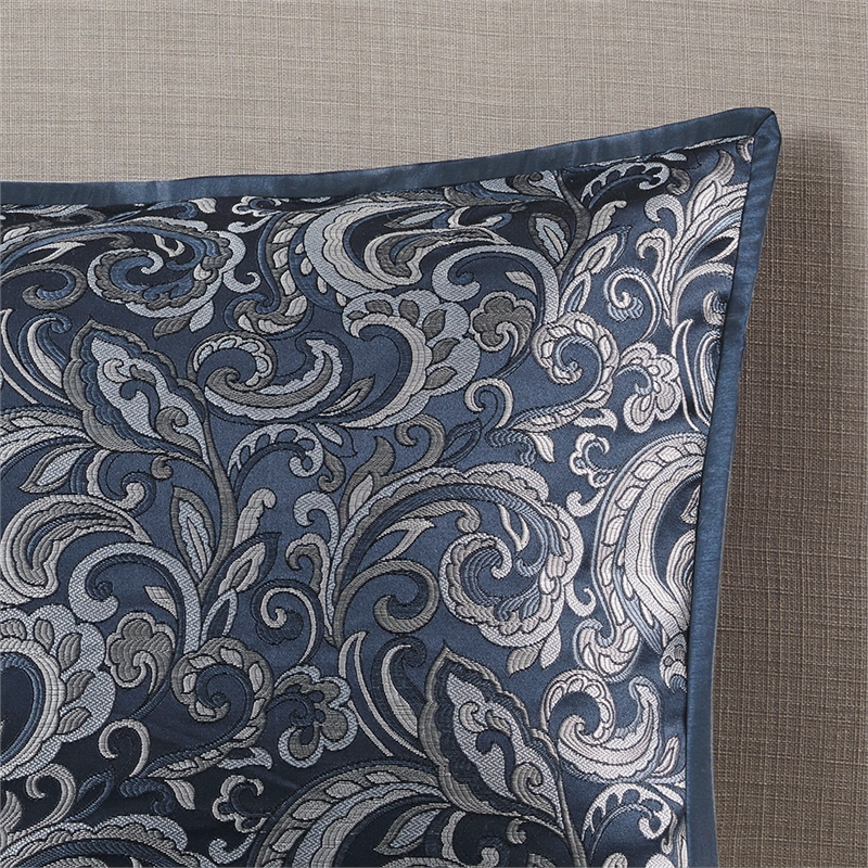 Pemberly Row Contemporary 24-Piece Fabric Room in a Bag in Navy Finish