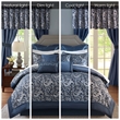 Pemberly Row Contemporary 24-Piece Fabric Room in a Bag in Navy Finish
