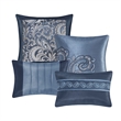Pemberly Row Contemporary 24-Piece Fabric Room in a Bag in Navy Finish