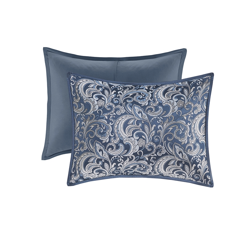 Pemberly Row Contemporary 24-Piece Fabric Room in a Bag in Navy Finish