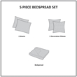 Pemberly Row 5-Piece Cotton Reversible Jacquard Bedspread Set in Black