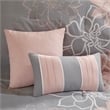 Pemberly Row Modern / Contemporary Comforter Set in Gray/Blush