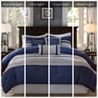 Pemberly Row Modern / Contemporary 7 Piece Comforter Set in Blue