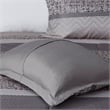 Pemberly Row Contemporary 7 Piece Jacquard Comforter Set in Gray/Taupe