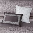 Pemberly Row Contemporary 7 Piece Jacquard Comforter Set in Gray/Taupe