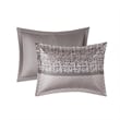 Pemberly Row Contemporary 7 Piece Jacquard Comforter Set in Gray/Taupe