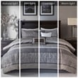 Pemberly Row Contemporary 7 Piece Jacquard Comforter Set in Gray/Taupe