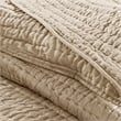 Pemberly Row Contemporary 3 Piece Hand Quilted Cotton Quilt Set in Linen