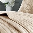 Pemberly Row Contemporary 3 Piece Hand Quilted Cotton Quilt Set in Linen