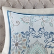 Pemberly Row 3 Piece Cotton Floral Printed Reversible Duvet Cover Set Blue